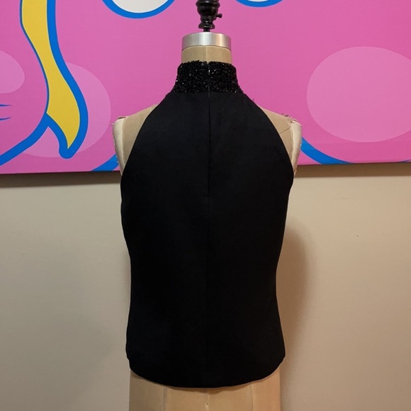 KORS Michael Kors Black Halter Neck Beaded Top - Picture 7 of 11